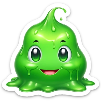 a cute gooey slime ball character sticker