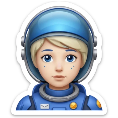 Blue-visor space mechanic sticker
