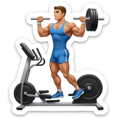 bodybuilder cardio in gym sticker