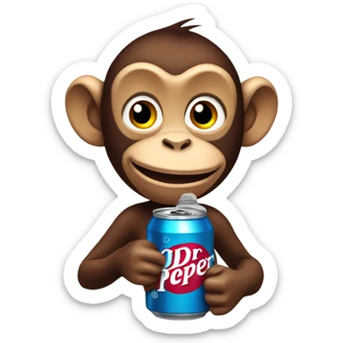 Monkey with Dr Pepper sticker