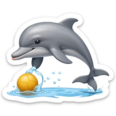 Dolphin with ball on noise sticker