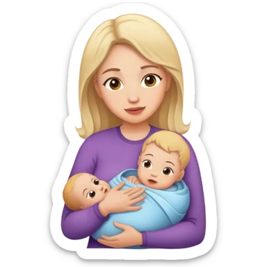 Mom holding baby sticker