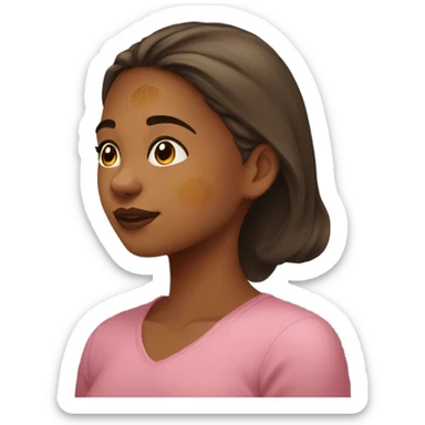 side profile of girl with hyperpigmentation  sticker