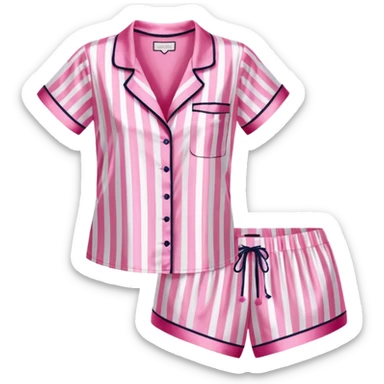 Striped pink and white silk Victoria’s Secret pajama set sticker