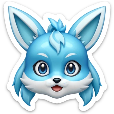 Glaceon emoji shocked sticker