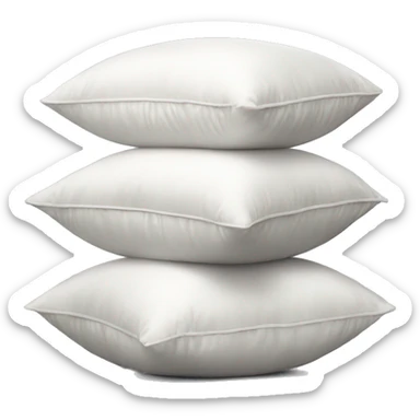 stack of silk white pillows sticker