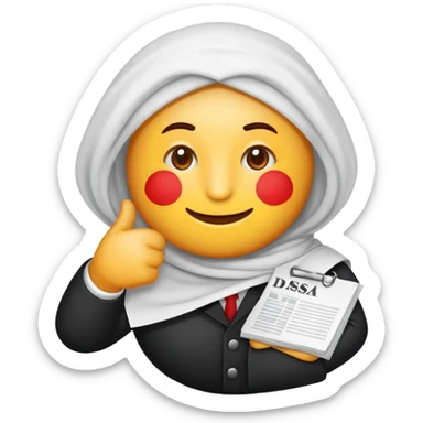 Creami una emoji in qui una lavagna nera c’è scritto in rosso e in maiuscola la sigla DSA sticker