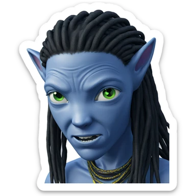 alien boy with dreadlocks sticker