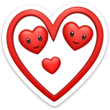 Ein rotes Bsnd zwischen zwei Herzen sticker