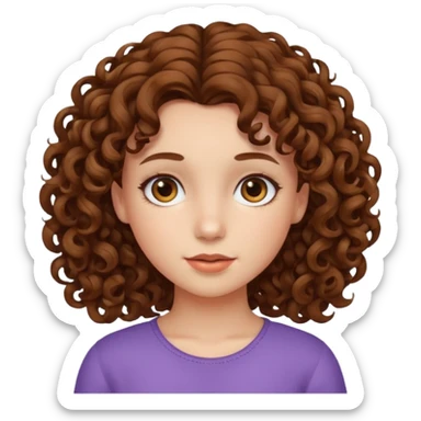 girl with hair curles sticker