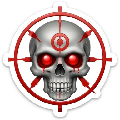 A target sight, nothing else. In the style of your bleeding skull art sticker