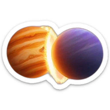 two planets colliding sticker