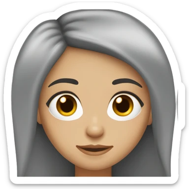 Girl with long dark brown hair, fair skin, big almond shaped hazel eyes and long eyelashes  sticker