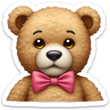 teddy with bow sticker
