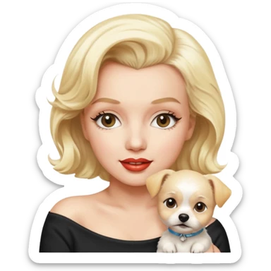 Marilyn Monroe, with dog sticker