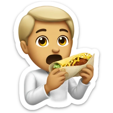 Eating a burrito quickly  sticker