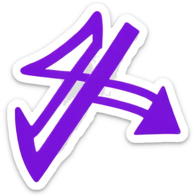a squiggle purple arrow sticker