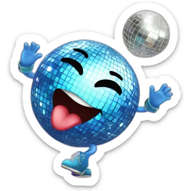 big lips with legs dancing with a disco ball sticker