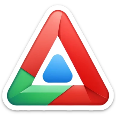 Red triangle green rectangle blue oval collage sticker