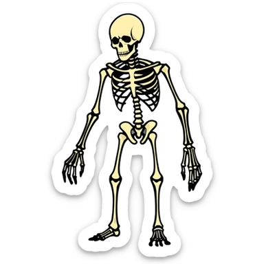 Eren Jeager's Founder Titan form, skeletal giant with exposed spine and ribs sticker
