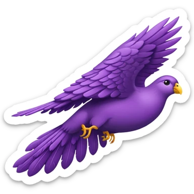 una pluma de ave morada sticker