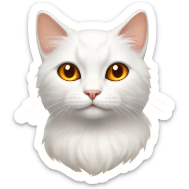 White cat with a tiny bit of orange on its body full  sticker