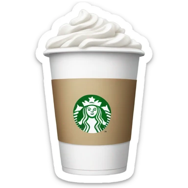 white starbucks with black cream sticker