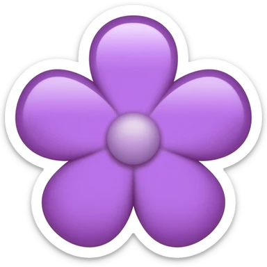 Purple emoji that is flower shaped. Make it aesthetic and. Small emoji sticker