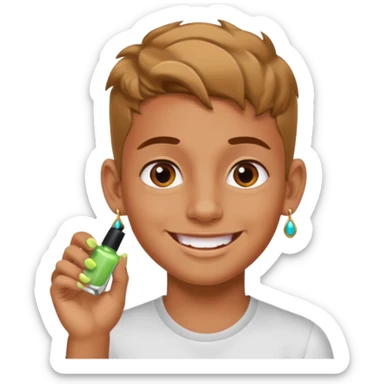 Most zesty person with nails and earrings boy in the world sticker