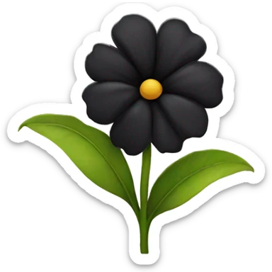 black flower with face and big head sticker