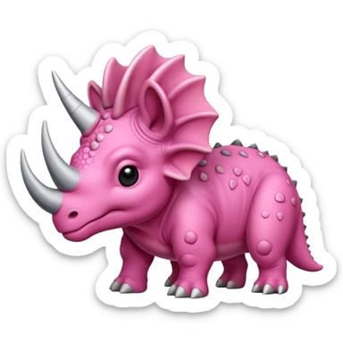Triceratops pink sticker