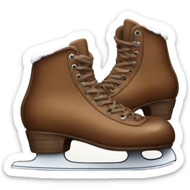 two winter brown skates sticker