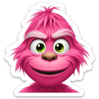 Grinch in pink  sticker