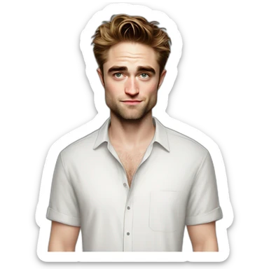 robert-pattinson cartoon wearing shirt sticker