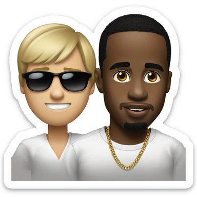 P. diddy with justin biber sticker