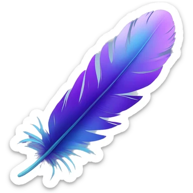 Blue Purple gradient feather sticker