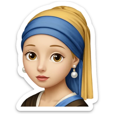 Girl with a Pearl Earring painting sticker
