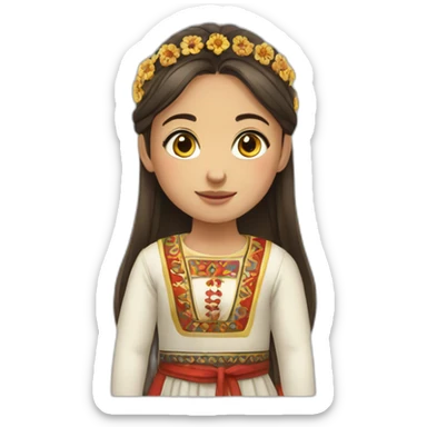 kavkaz girl in osetian costume sticker