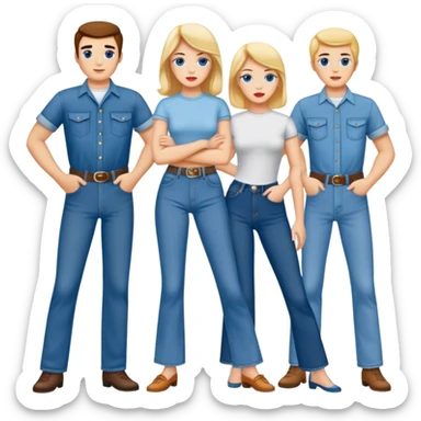 Hippies in blue jeans protesting in the 1960's sticker