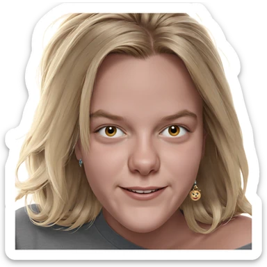 blonde girl with earrings smiling sticker