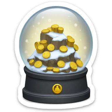 Coins snow globe  sticker