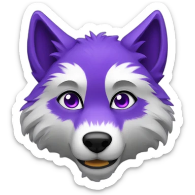 Purple furry wolf sticker