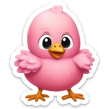 cutsey pink chick (baby chicken) sticker
