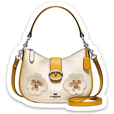 Coach Women's Hadley Mini Crossbody Bag in Pebbled Leather all white beige
 sticker