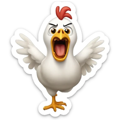 Screaming chicken sticker