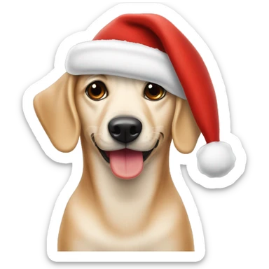 Perro salchicha café con gorro navideño  sticker