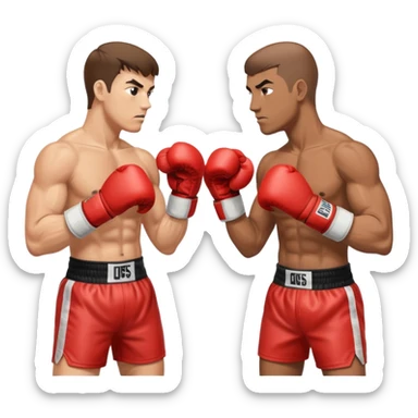 a sideways view of two boxers squaring up sticker