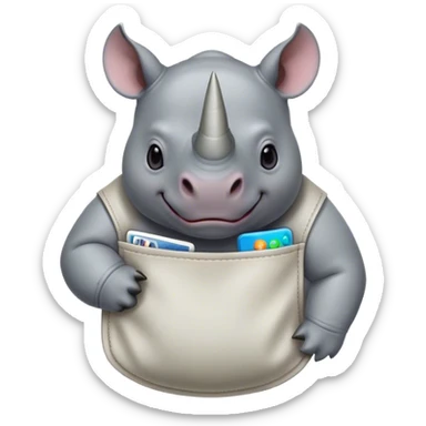 Rhino in pocket sticker