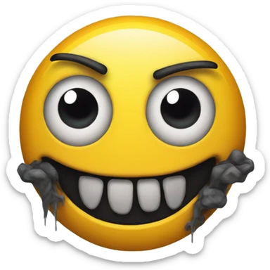 Smiley face with heavy blooshot eyes sticker