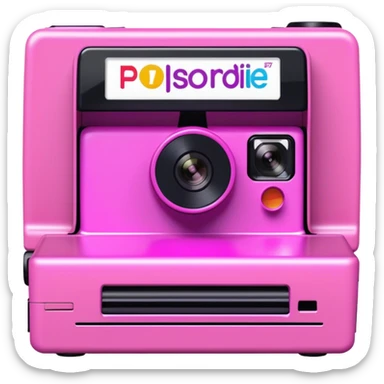 Pink, black, and purple Polaroid 637 Spice Cam camera, Spice Girls sticker